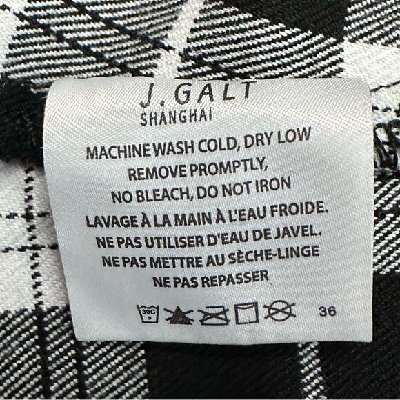 Brandy Melville John Galt Black White Plaid Button Down Cropped Top, Sz Small - Picture 13 of 14